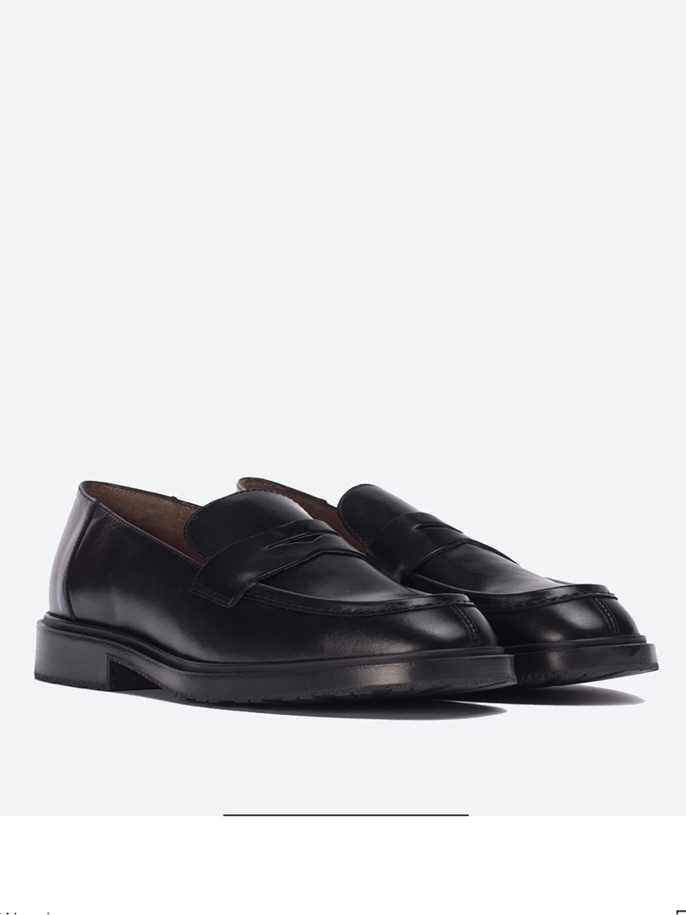 Wonders Black Leather Penny Loafers